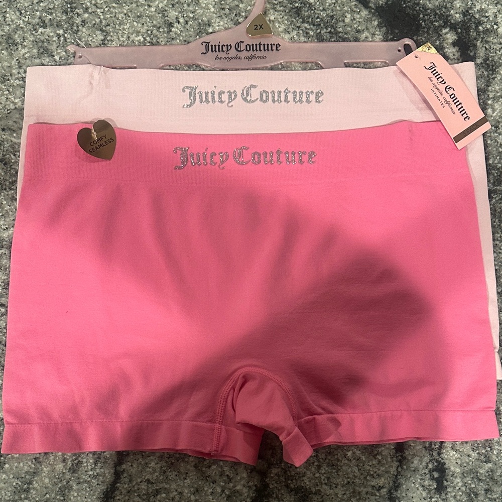 Juicy Couture Hot Pink and Light Pink Boxer Boy Shorts